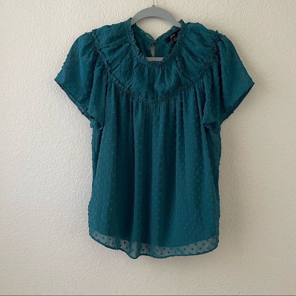 J crew raised dot blouse